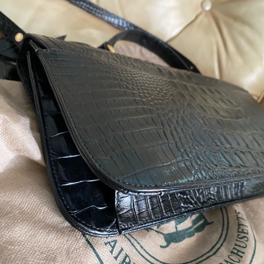 NWOT Vintage Brahmin Amata Rose Tassel Bag & Charm Leather Croc Lady FIRM PRICE - Picture 13 of 16